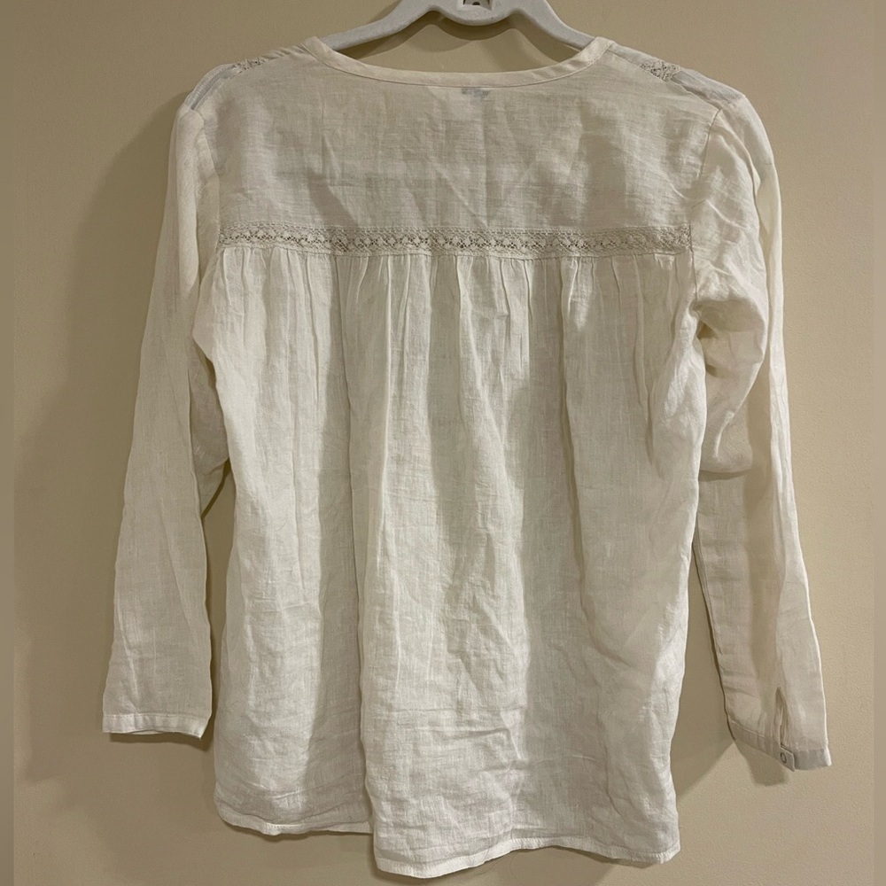 Volcom ivory long sleeve button front blouse - Picture 2 of 7